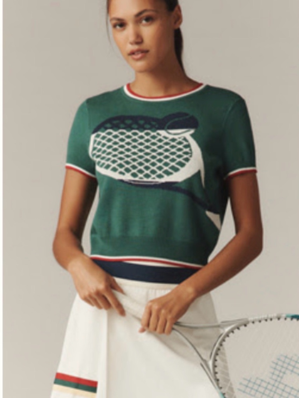 Tretorn Green Tennis Graphic Short-Sleeve Knit Top